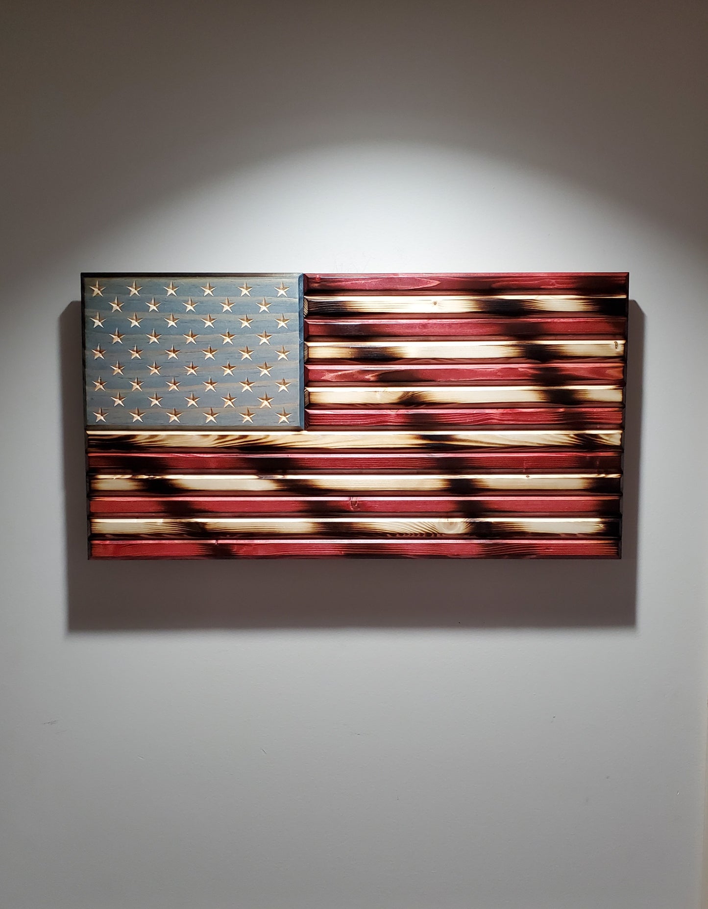 Weathered Rustic American Wooden Flag