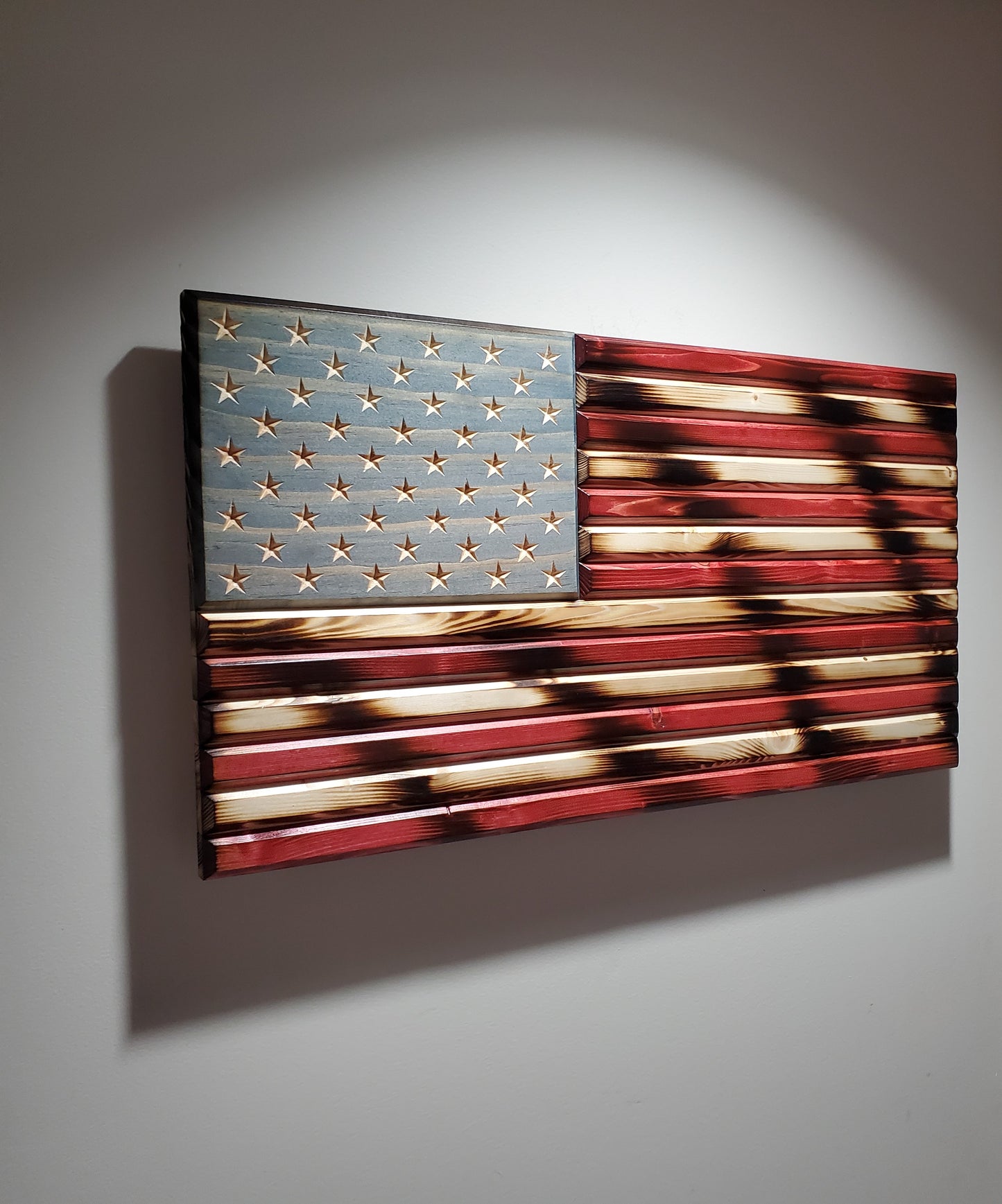 Weathered Rustic American Wooden Flag