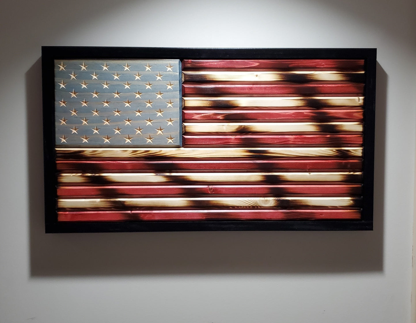 Weathered Rustic American Wooden Flag