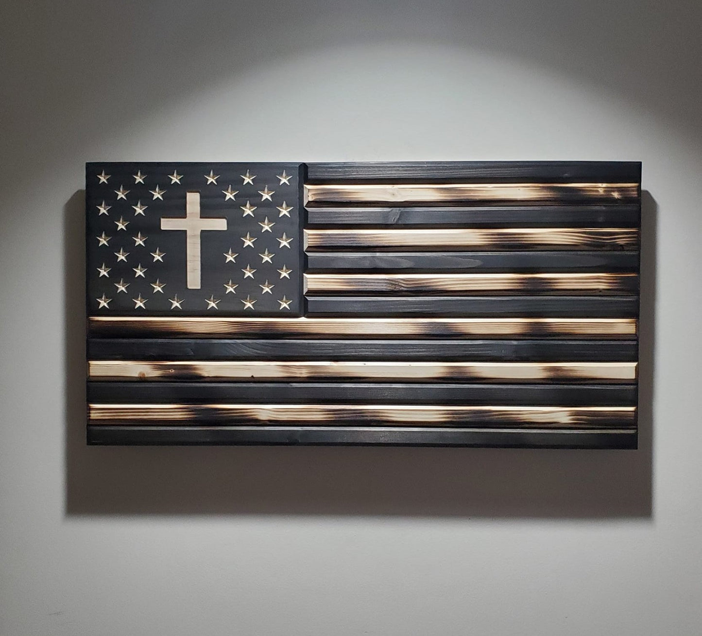 Rustic Cross Wooden Flag