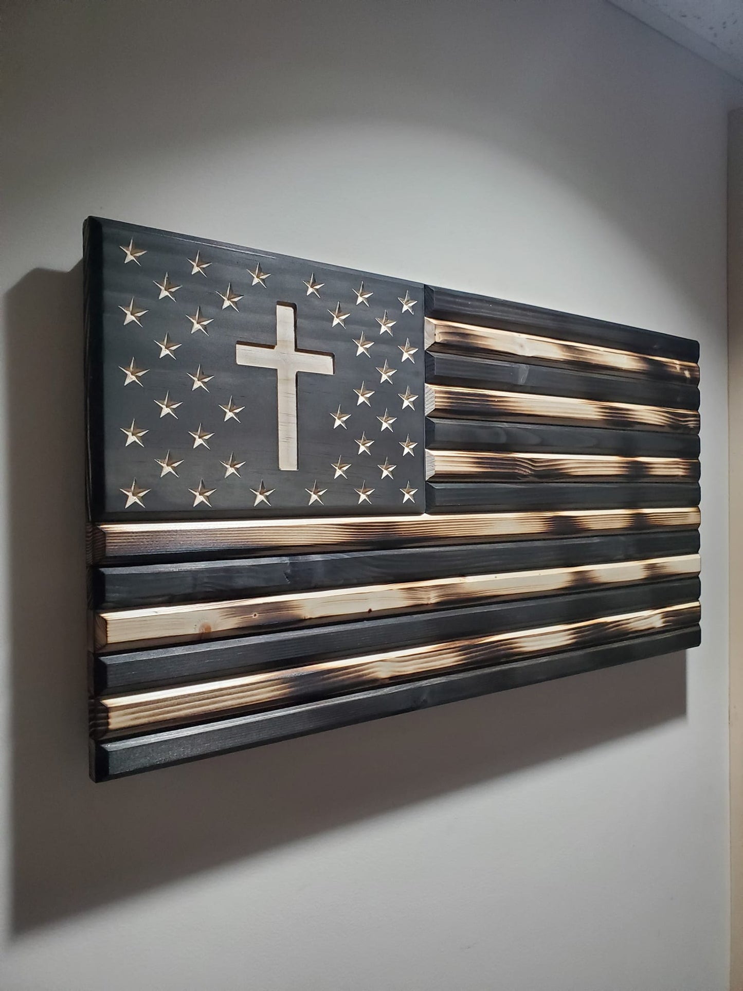 Rustic Cross Wooden Flag