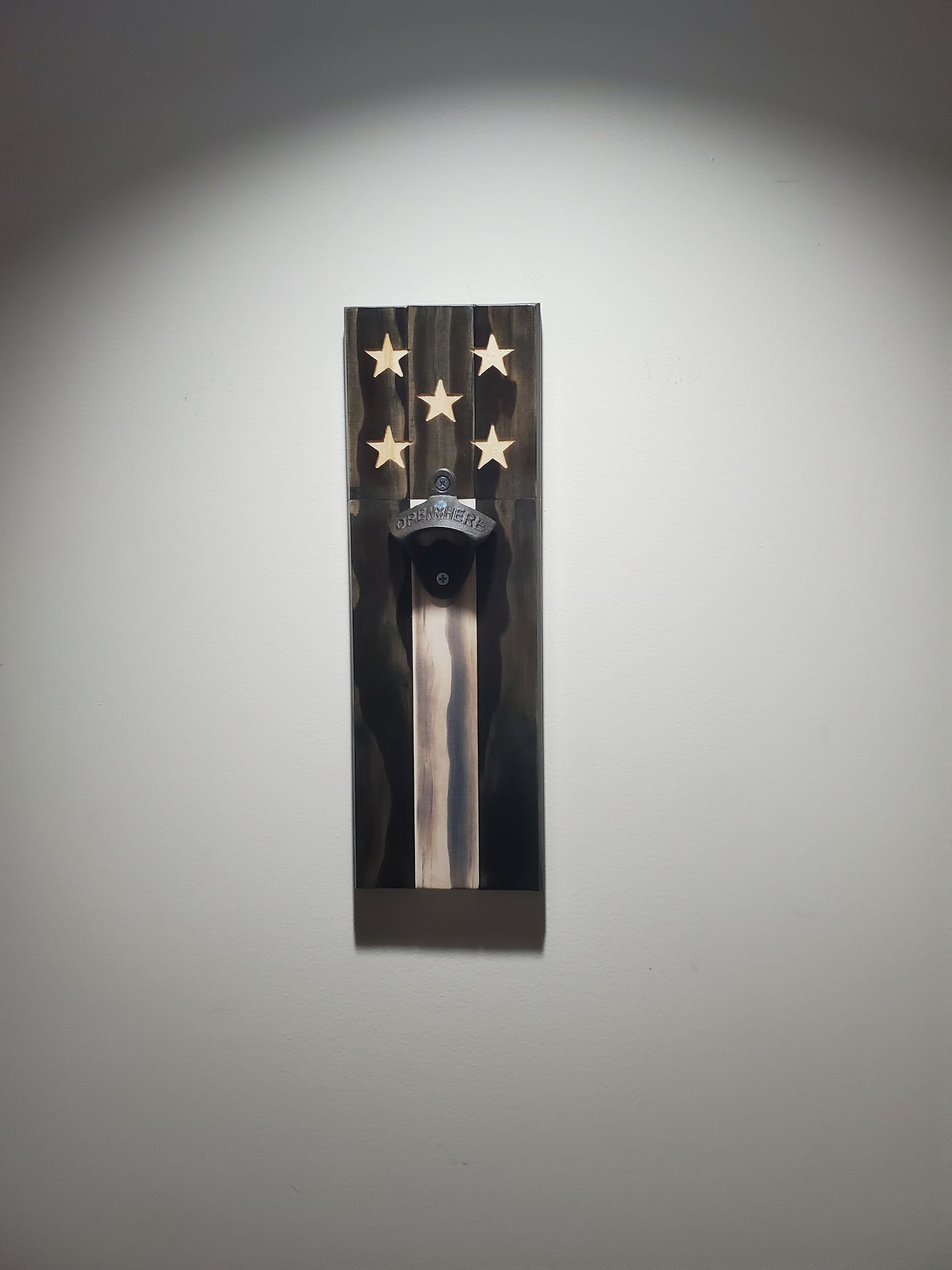 Magnetic Rustic American Flag Wall Bottle Opener