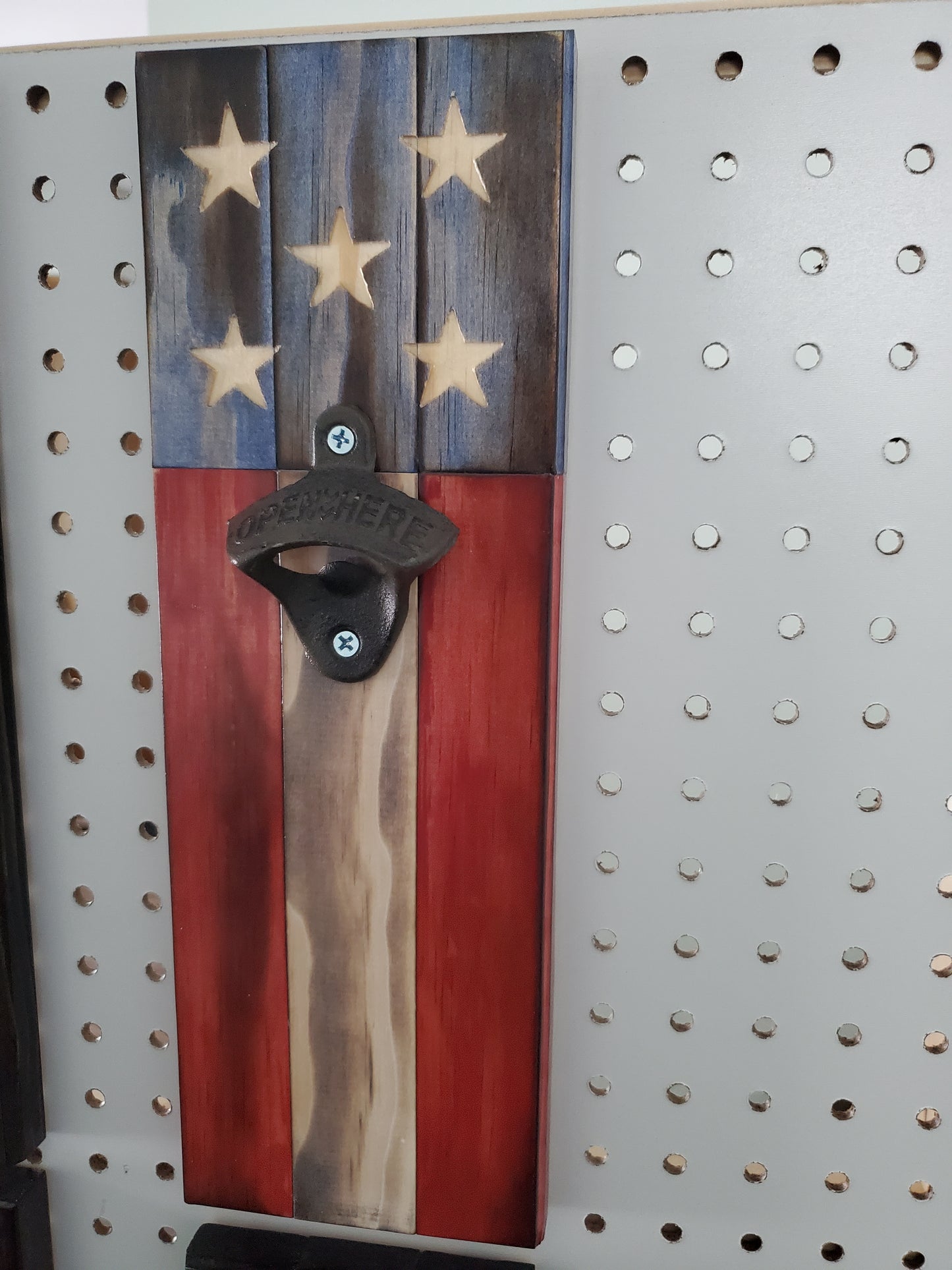 Magnetic Rustic American Flag Wall Bottle Opener